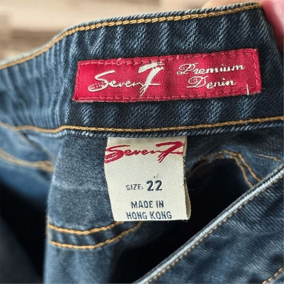 Vintage Seven7 Women's Straight Jeans Size 22 Blue Medium Wash Distressed - Picture 6 of 8